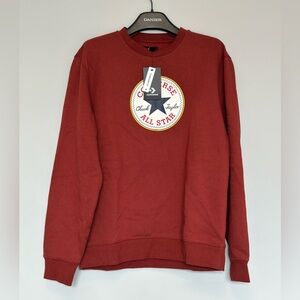 Converse Chuck Taylor All Star Crewneck Sweatshirt Men's M Burgundy Long Sleeve